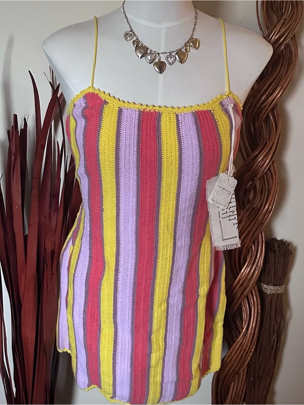 FREE PEOPLE Bali Crochet Popsicle Mini Dress (M) NWT